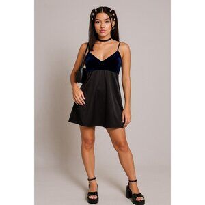 VTG Lumière Velvet Babydoll Slip Dress Y2K Whimsigoth Dark Fairy Women's Size M